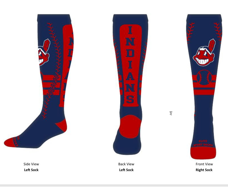 Indian Knee High Baseball Socks